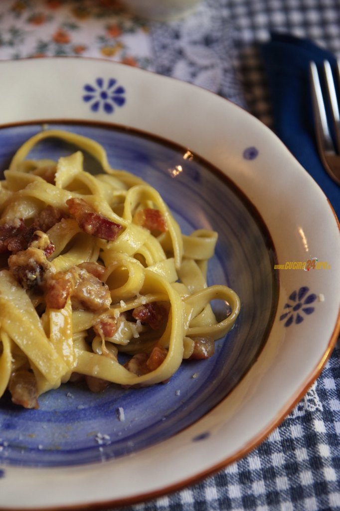 Tagliatelle all’Uovo Senza Glutine, Guanciale e Crema di Parmigiano