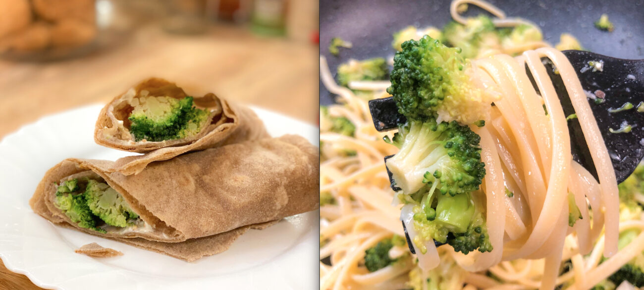 Broccoli al Microonde in 5 Minuti e Senza Odori – 2 Ricette Perfette per Utilizzarli: Linguine e Piadina!